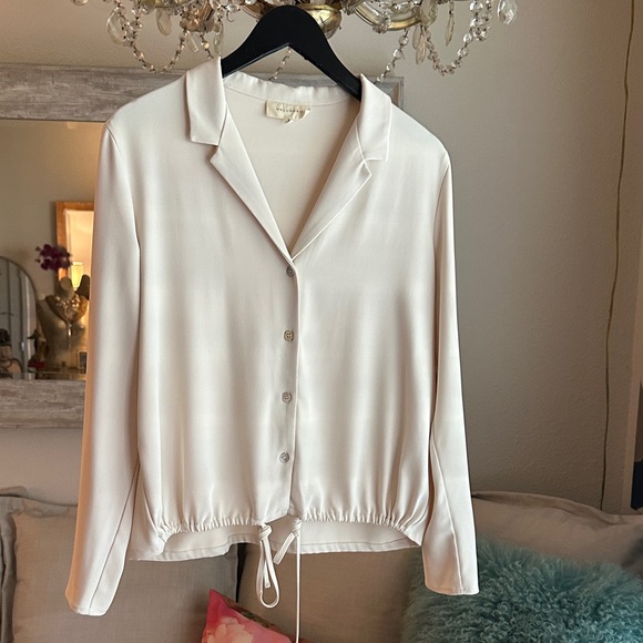 MELLODAY Cream Button-Down Shirt - Picture 1 of 6